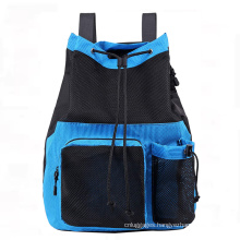 Custom LOGO Sports Gym Yoga Swimming Mesh Drawstring Backpack with Shoe Bag